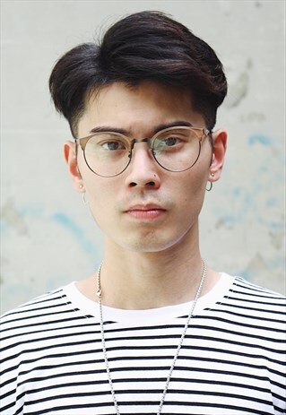 BROWN METAL GLASSES CLEAR LENSES