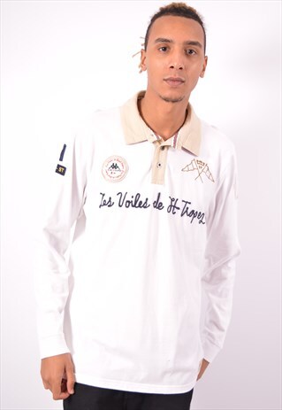 VINTAGE KAPPA RUGBY POLO SHIRT WHITE