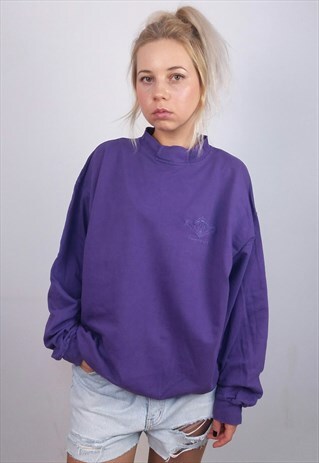 VINTAGE 80'S OVERSIZED SWEATSHIRT IN PURPLE
