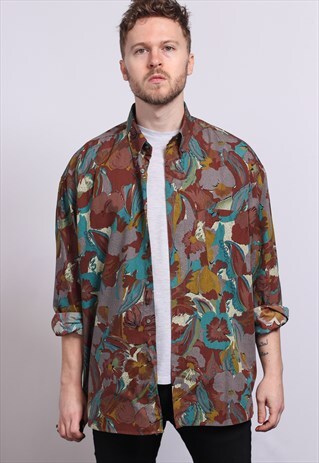 VINTAGE ABSTRACT PATTERNED SHIRT 90'S
