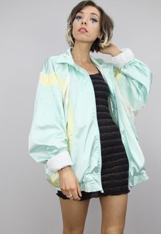 VINTAGE 80S 90S OVERSIZED FESTIVAL SHELL JACKET