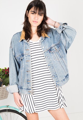 REWORK VINTAGE 80'S LEVI'S CONTRAST COLLAR TRUCKER / S0121