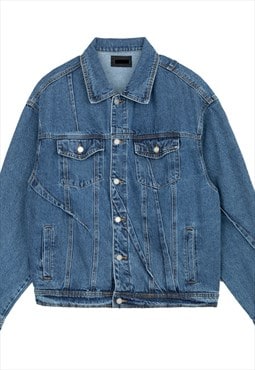 Men's Design pleated denim jacket S VOL.1