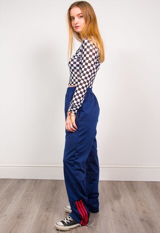 VINTAGE 90'S ADIDAS BLUE TRACKSUIT BOTTOMS TROUSERS