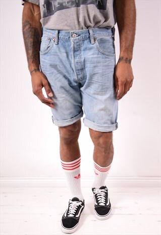 LEVI'S 501 MENS VINTAGE DENIM SHORTS W34 BLUE 90S