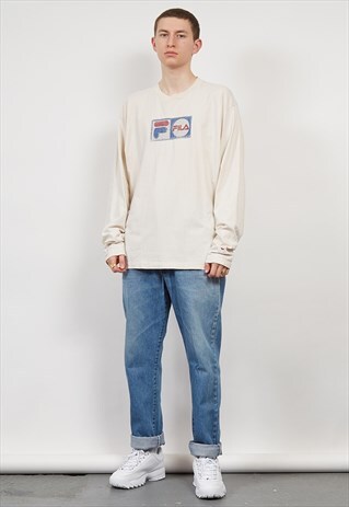 VINTAGE 90'S FILA CREAM LONG-SLEEVE T-SHIRT
