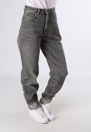 HIGH WAISTED DENIM JEANS EDWIN WIDE TAPERED UK 10 (K92T)
