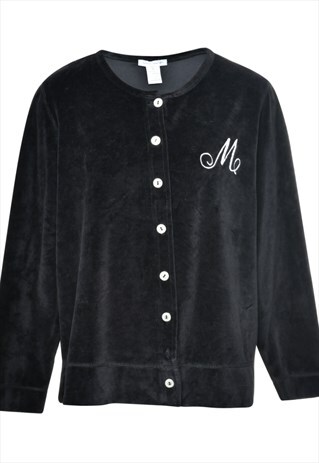 BEYOND RETRO VINTAGE BLACK TRACK TOP - L