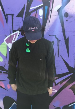 VINTAGE TOMMY HILFIGER GREEN CREW NECK SWEATER