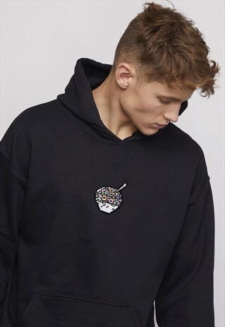 CEREAL EMBROIDERED BLACK HOOD