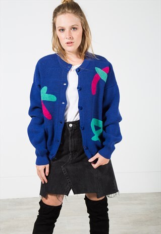 VINTAGE 80S KNIT CARDIGAN / S0109
