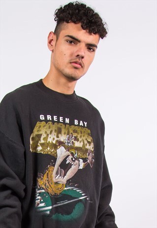 90'S GREEN BAY PACKERS NFL SWEATSHIRT TAZ LOONEY TUNES
