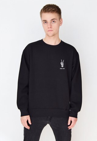 BLACK PEACE OUT SWEATSHIRT