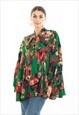 WILD BLOOM MULTI COLOR PRINT OVERSIZED SHIRT WITH TIE UP BOW