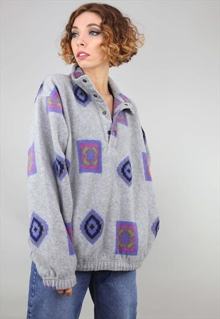 VINTAGE 90S OVERSIZED SERGIO TACCHINI 1/4 ZIP FLEECE