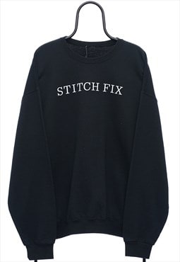 Retro Stitch Fix Graphic Black Sweatshirt Womens