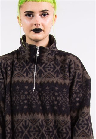 VINTAGE 90'S GRUNGE 1/4 ZIP FLEECE JUMPER