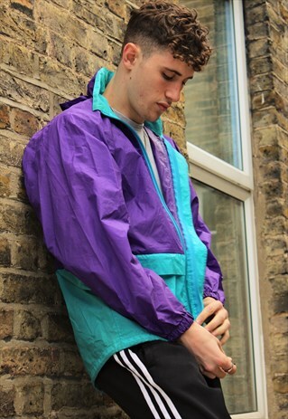 RETRO / 90'S / K-WAY / PURPLE WINDBREAKER