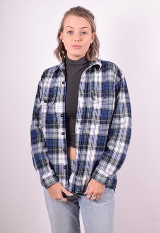 WOMENS VINTAGE FLANNEL SHIRT MEDIUM MULTI 90'S