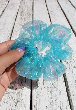 BLUE IRIDESCENT SCRUNCHIE