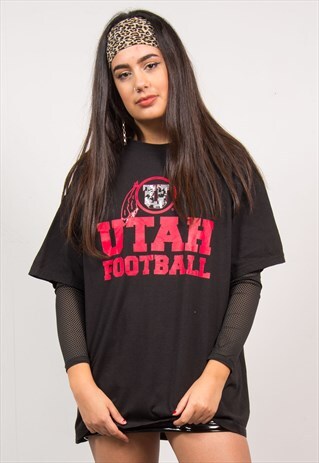 VINTAGE UTAH FOOTBALL PRINT T-SHIRT