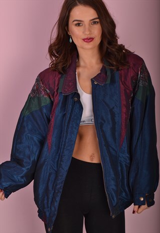 BLUE PADDED PATTERN JACKET GFJ433