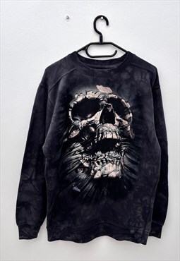 The mountain black skull tie dye gothic sweatshirt small 