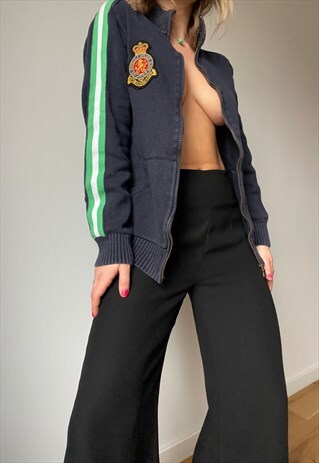 VINTAGE NAVY BLUE ZIPPED JUMPER