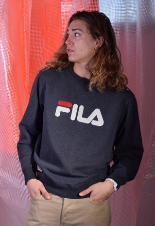 VINTAGE FILA ASPHALT GREY SWEATSHIRT