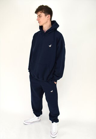 G&G UNISEX NAVY GOOSE CLASSIC FIT TRACKSUIT BOTTOMS