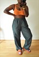 Vintage Nike Shell Tracksuit Bottoms Green Elasticated Waist