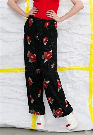VINTAGE FLORAL WIDE SUMMER PANTS