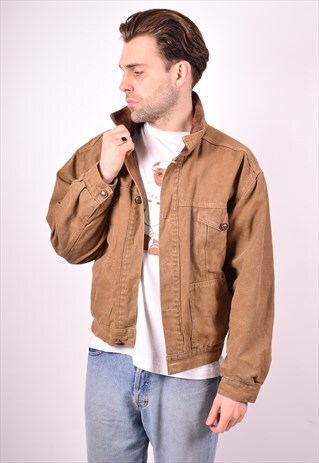 MENS VINTAGE DENIM JACKET MEDIUM BROWN 90S