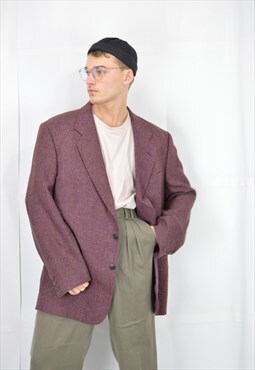 Vintage purple classic 80's wool suit blazer