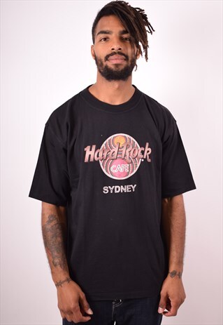 HARD ROCK CAFE MENS VINTAGE T-SHIRT TOP XL BLACK 90S