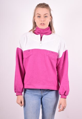 ADIDAS WOMENS VINTAGE FLEECE JUMPER XL PURPLE 90S