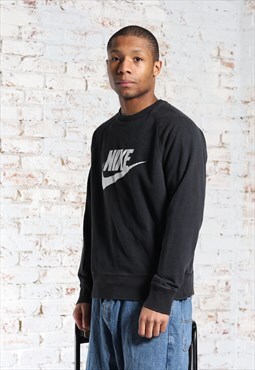 Vintage Nike Big Spellout Logo Sweatshirt Black