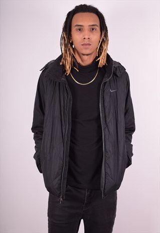 NIKE MENS VINTAGE JACKET SMALL BLACK 90S