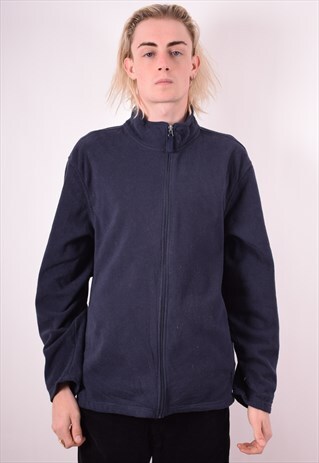 STARTER MENS VINTAGE FLEECE JACKET LARGE BLUE 90S
