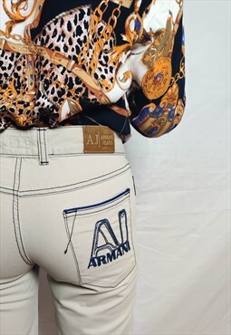 Vintage Embroidered Armani Jeans (Waist 28 inches)