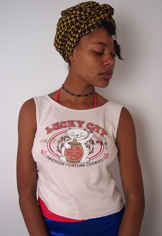 LUCKY CAT Y2K CROP TOP