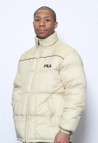 VINTAGE FILA PUFFER JACKET BEIGE