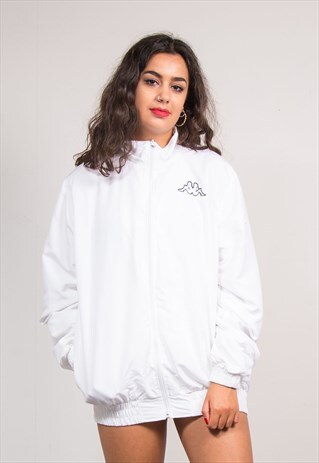 VINTAGE 90'S WHITE KAPPA TRACKSUIT JACKET TOP