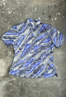 Vintage 90s Oriental Shirt With Zebra Print