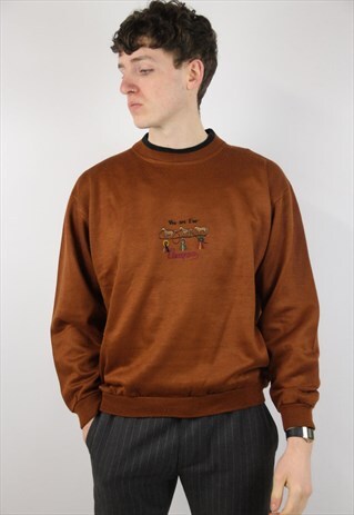 VINTAGE BROWN PRINT 90S SWEATSHIRT