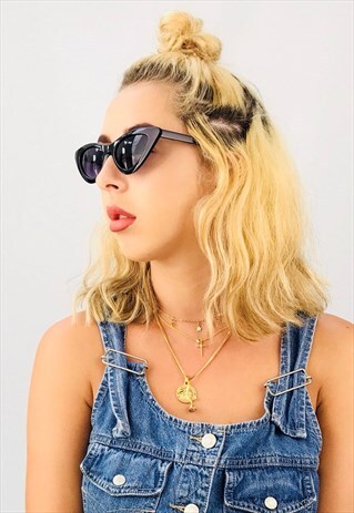 VINTAGE INSPIRED BLACK CAT EYE SUNGLASSES