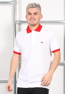 Vintage Lacoste Short Sleeve Polo Shirt in White Tee Small