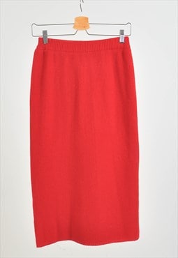 Vintage 90s midi wool skirt in red