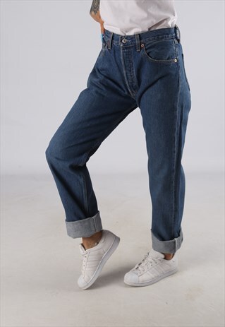 VINTAGE 501'S LEVIS DENIM JEANS HIGH WAISTED UK 12 (V2J)