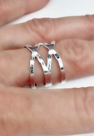 SILVER CROSSES RING